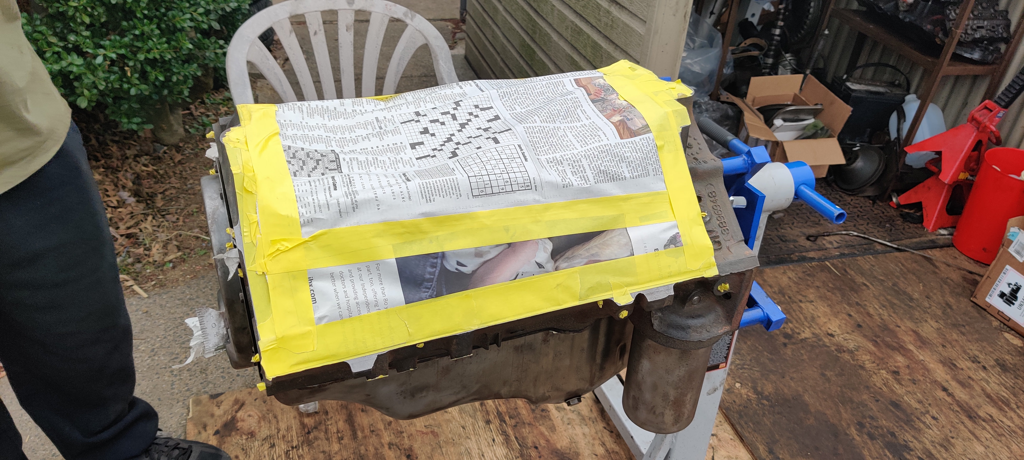 Top of the block before painting